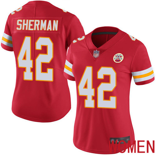 Women Kansas City Chiefs #42 Sherman Anthony Red Team Color Vapor Untouchable Limited Player Nike NFL Jersey